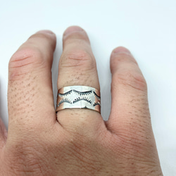 silver950 スタンプワーク　シルバーリング　指輪　17号　#インディアンジュエリー　ネイティブアメリカン　925 10枚目の画像