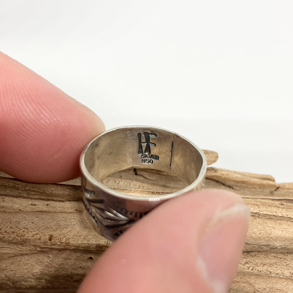 silver950 スタンプワーク　シルバーリング　指輪　18号#インディアンジュエリー　ネイティブアメリカン　925 4枚目の画像