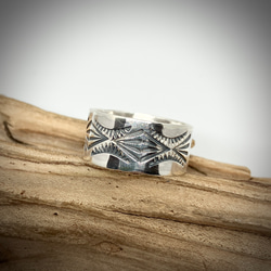 silver950 スタンプワーク　シルバーリング　指輪　18号#インディアンジュエリー　ネイティブアメリカン　925 1枚目の画像