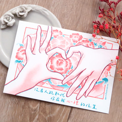 【Pin】Heart Gesture │Risograph│Mother's Day Card│Love letter│ 1枚目の画像
