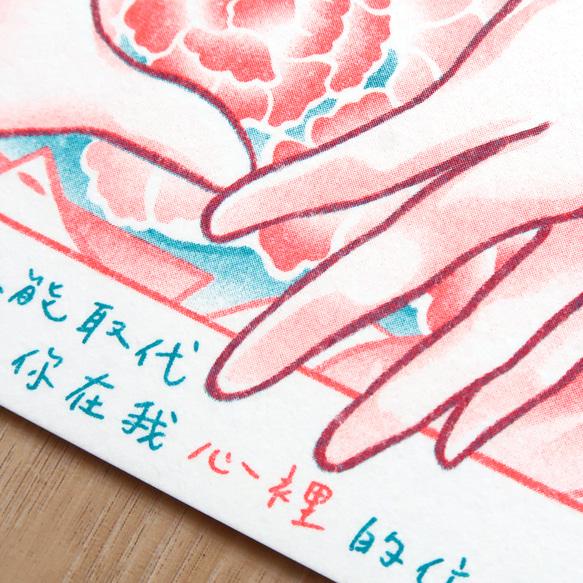 【Pin】Heart Gesture │Risograph│Mother's Day Card│Love letter│ 4枚目の画像