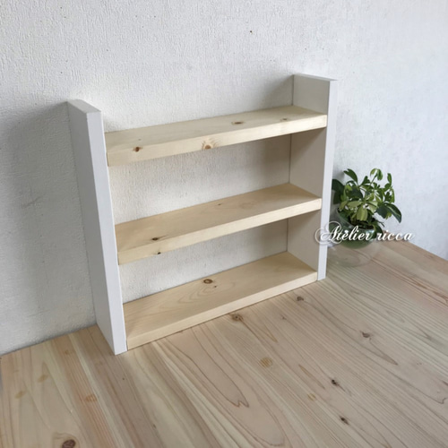 ナラ無垢材　スパイスラック　コミックラック　ハンドメイド ハンドメイド アンティーク風 スパイスラック☆木製 棚