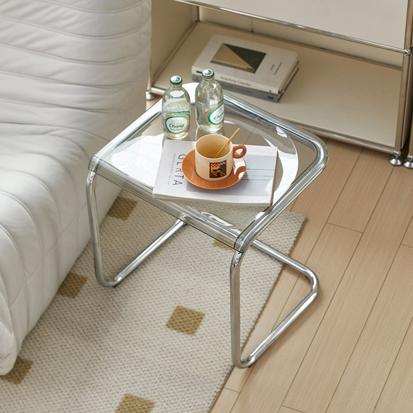 サイドテーブル コーヒーテーブル 机 椅子 スツール チェア スケルトン リビング インテリア 寝室 ch-1167 7枚目の画像