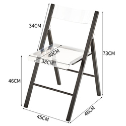 クリア 透明 チェア 椅子 折りたたみ 金属フレーム 角が丸い 疲れにくい シンプル インテリア 5色 ch-1166 18枚目の画像