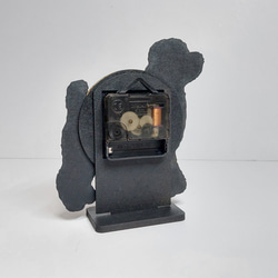 【文字・名入れ】【置時計スタンド付き】ワンちゃん コンパクト静音壁掛け時計 柴犬　黒 7枚目の画像