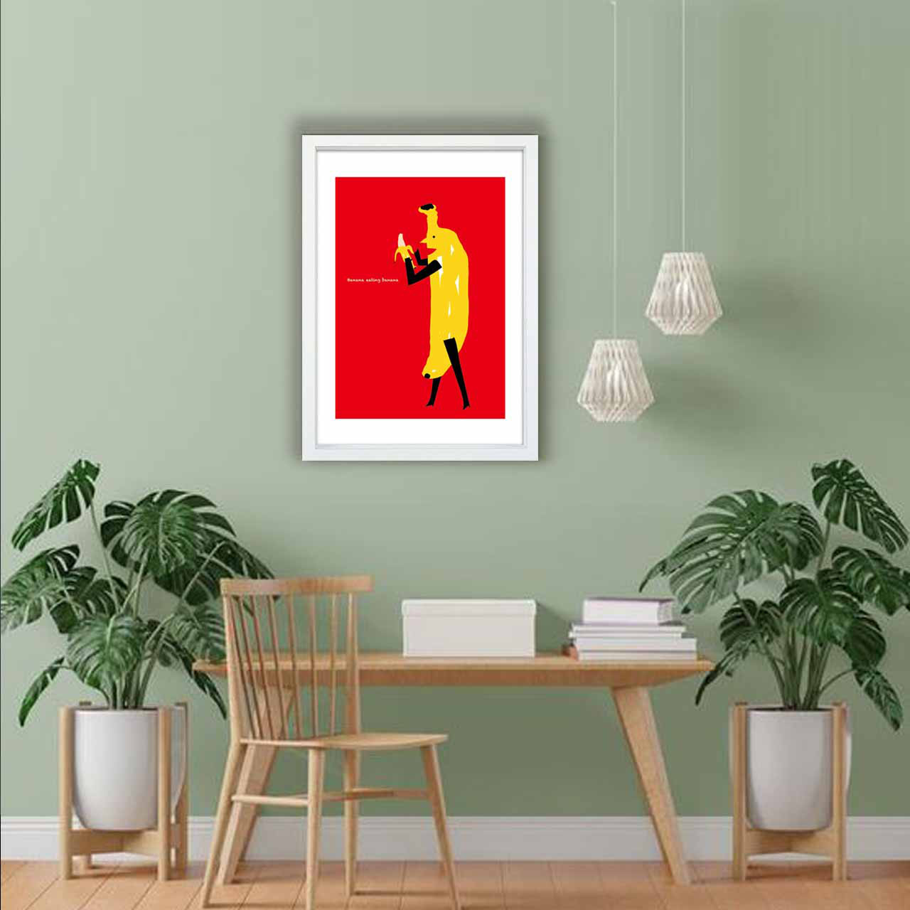 バナナを食べるバナナ　バナナ　フルーツ　送料無料　ポスター　A4 A3 A2 A1　アート  　アートポスター　2542