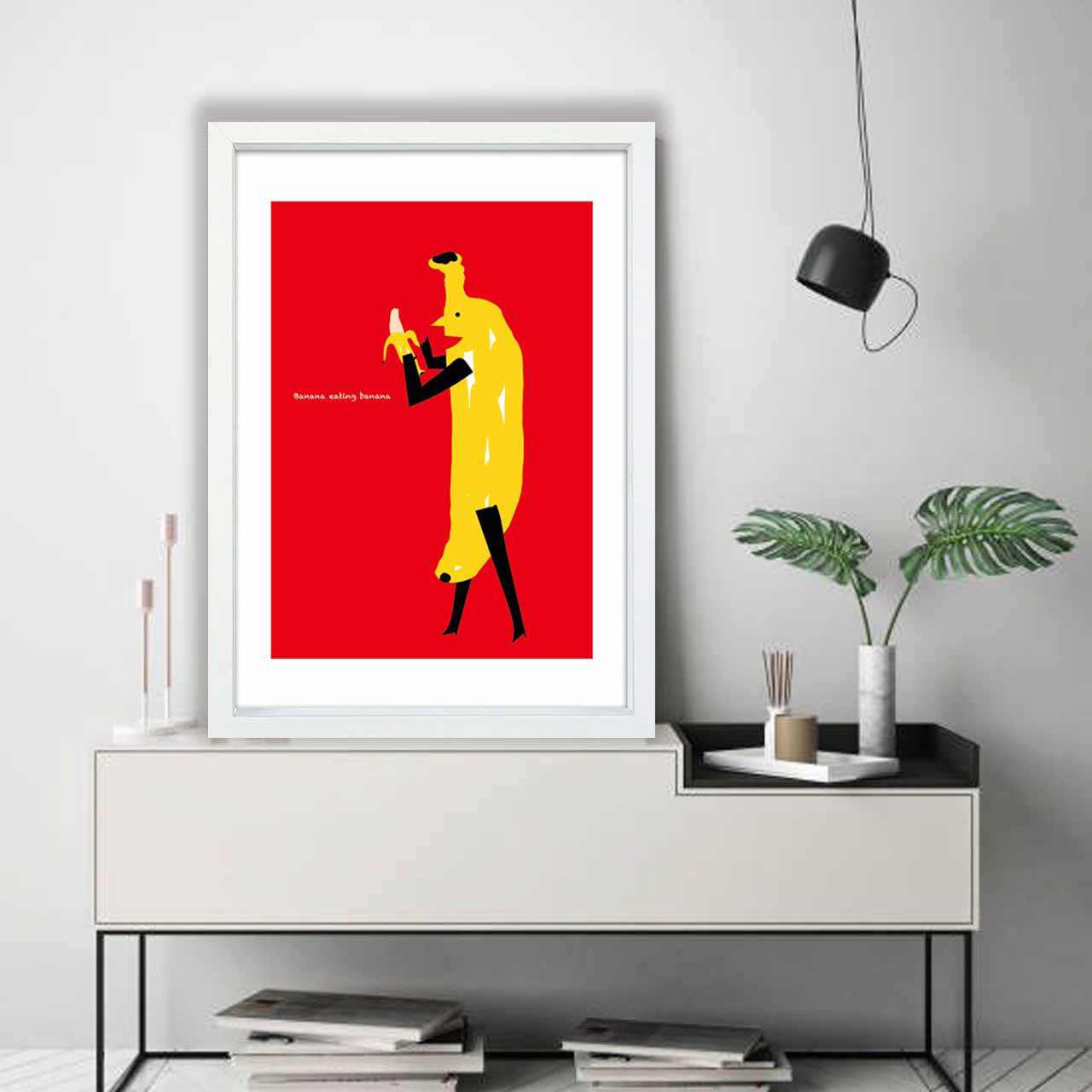 バナナを食べるバナナ　バナナ　フルーツ　送料無料　ポスター　A4 A3 A2 A1　アート  　アートポスター　2542