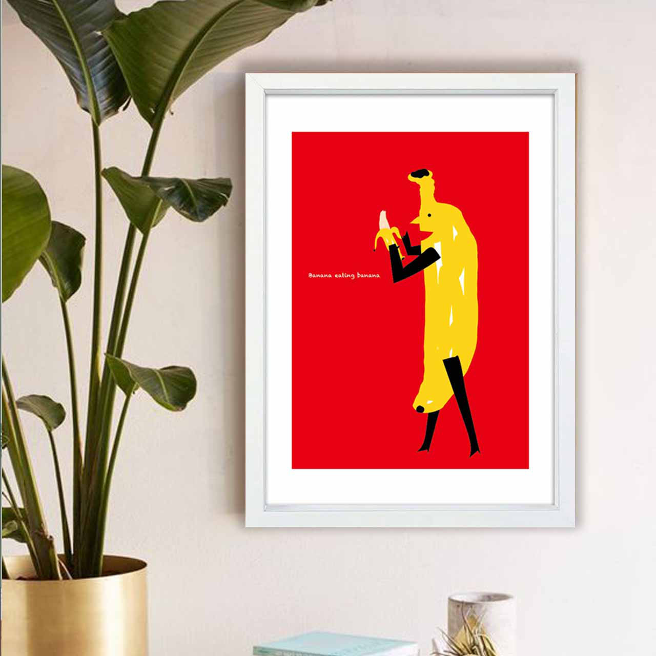 バナナを食べるバナナ　バナナ　フルーツ　送料無料　ポスター　A4 A3 A2 A1　アート  　アートポスター　2542