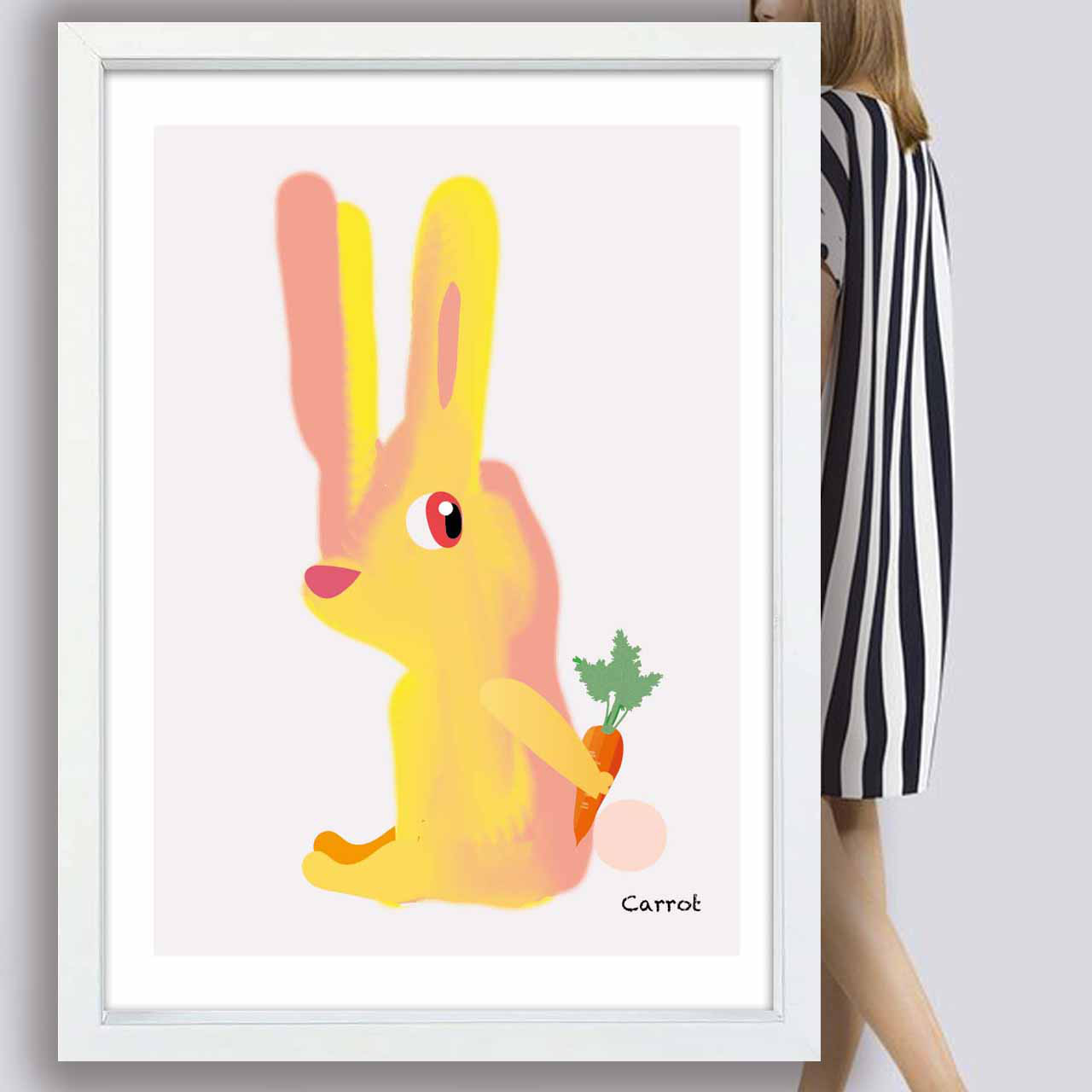 見えてるよ〜　ウサギ　イラスト　ポスター　A4 A3 A2 A1　アート  　アートポスター　sei検索新着順　2532