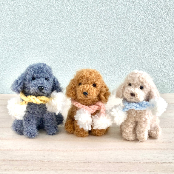 ピザ様♡オーダー専用　羊毛フェルトトイプードル ミサコ様専用 羊毛フェルト おすわり12cm トイプードル （羊毛