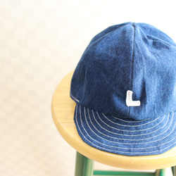 Over Size Short Tuba Cap Used Denim ロゴ 1枚目の画像