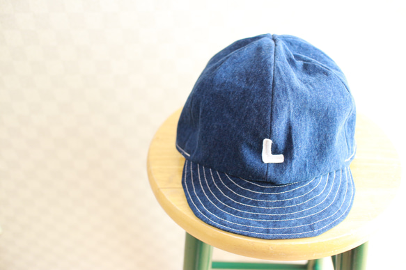 Over Size Short Tuba Cap Used Denim ロゴ 1枚目の画像