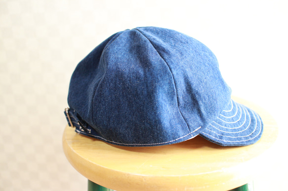 Over Size Short Tuba Cap Used Denim ロゴ 4枚目の画像