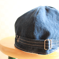 Over Size Short Tuba Cap Used Denim ロゴ 5枚目の画像