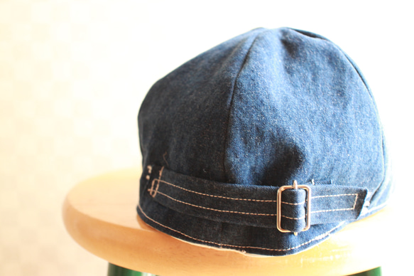 Over Size Short Tuba Cap Used Denim ロゴ 5枚目の画像