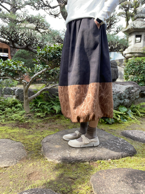 着物リメイク #バルーンスカート #リバーシブル #YouTube shorts