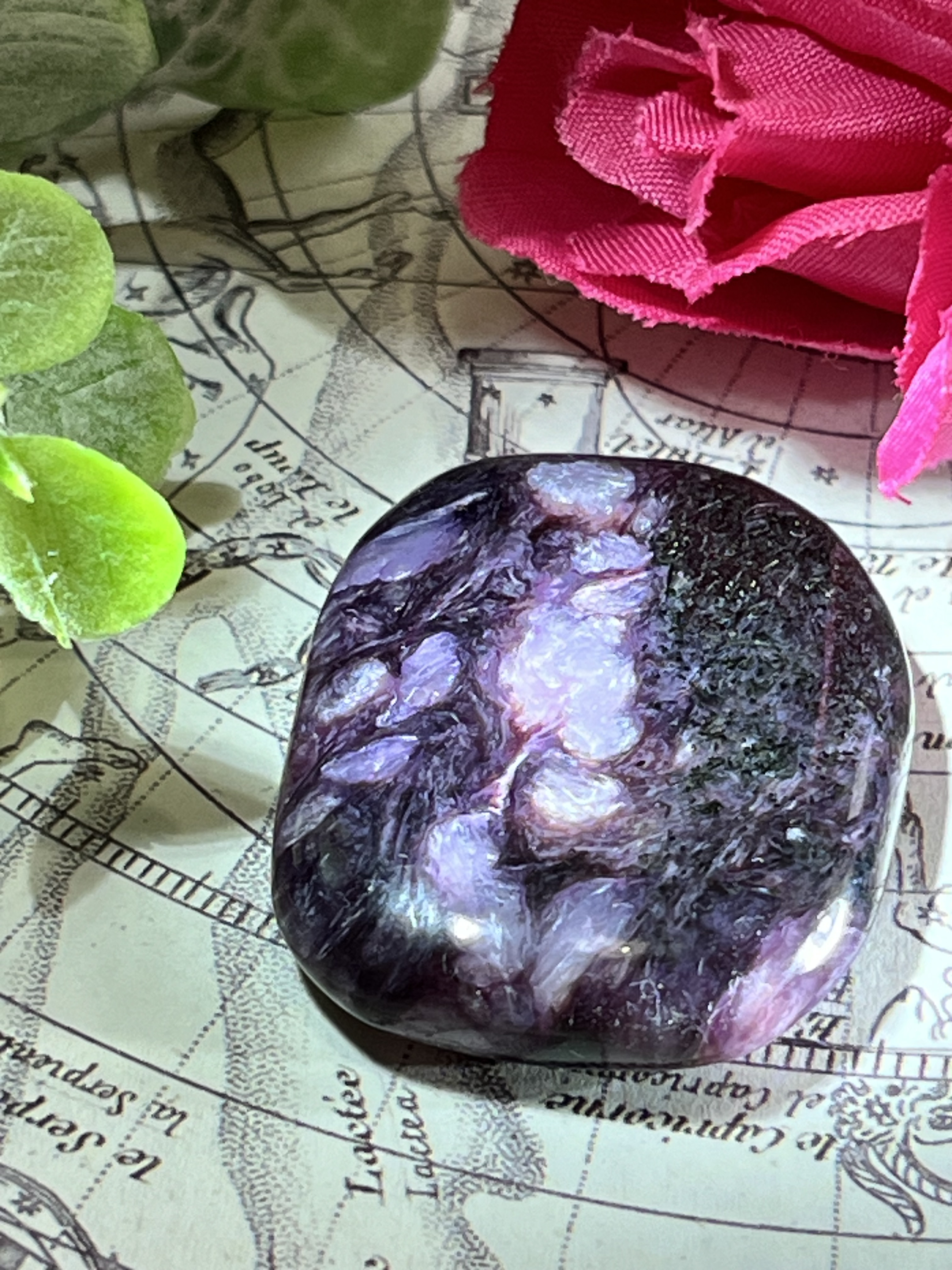 【世界三大ヒーリングストーン】チャロアライト タンブル 瞑想　グラウンディング