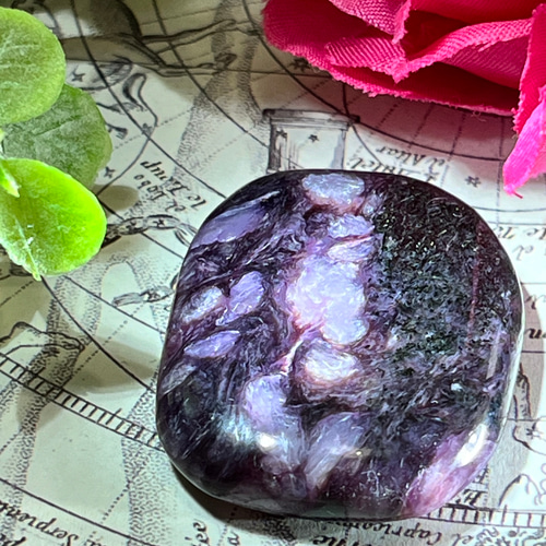 【世界三大ヒーリングストーン】チャロアライト タンブル 瞑想　グラウンディング 世界三大ヒーリングストーン】チャロアライト タンブル 瞑想 グラウン