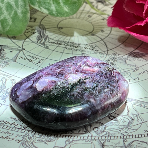 世界三大ヒーリングストーン】チャロアライト タンブル 瞑想 グラウン