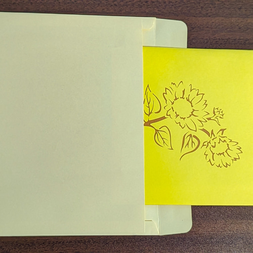 ひまわり切り絵カード！むっちゃ可愛い！切り紙のヒマワリメッセージ