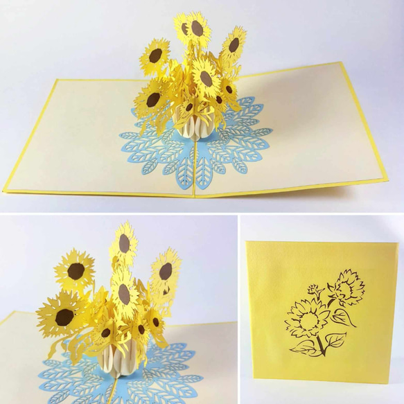 ひまわり切り絵カード！むっちゃ可愛い！切り紙のヒマワリメッセージ