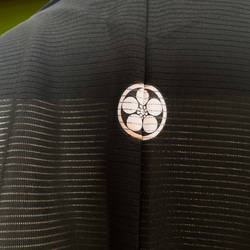 大きなサイズ ドレープ際立つ 着物ガウン 絽 シースルー 羽織 着物リメイク男女兼用 フリーサイズ 黒 K6408 9枚目の画像