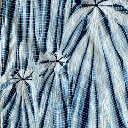 藍染 絞り染め 手拭い: 蜘蛛柳絞り 3枚目の画像