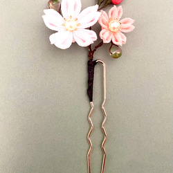 つまみ細工　枝桜の簪 4枚目の画像