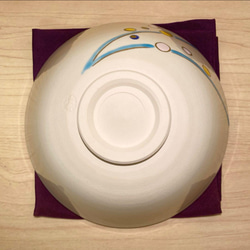 京焼　色絵　水風船(ヨーヨー)夏茶碗　平茶碗　抹茶茶碗 5枚目の画像