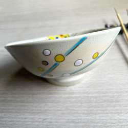 京焼　色絵　水風船(ヨーヨー)夏茶碗　平茶碗　抹茶茶碗 4枚目の画像