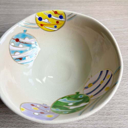 平茶碗　夏茶碗　' 色絵　さかな' 京焼　茶道具 平茶碗 夏茶碗 ' 色絵 さかな' 京焼 茶道具 平茶碗 夏茶碗