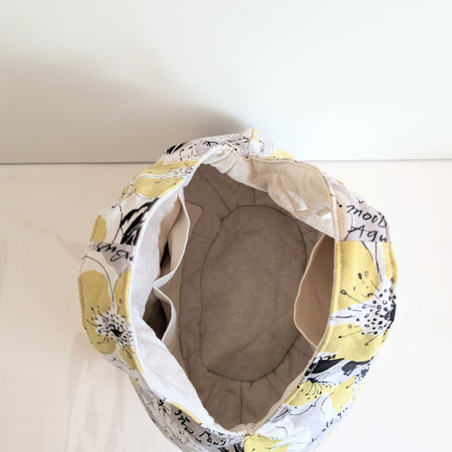 ころりんバッグ 内生地キルティング トートバッグ 北欧花柄 トート