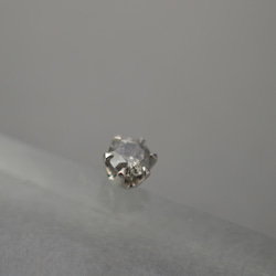 ＜1点物＞天然グレイッシュダイヤモンド0.413ctの１粒ダイヤピアス(片方)ナチュラルダイヤ 5枚目の画像