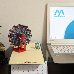 観覧車切り絵カード！大人気！立体カード、メッセージカード、飛び出すカード。 8枚目の画像