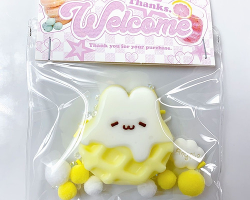 スクイーズ】ウサギワッフルスクイーズBunny waffle squishy