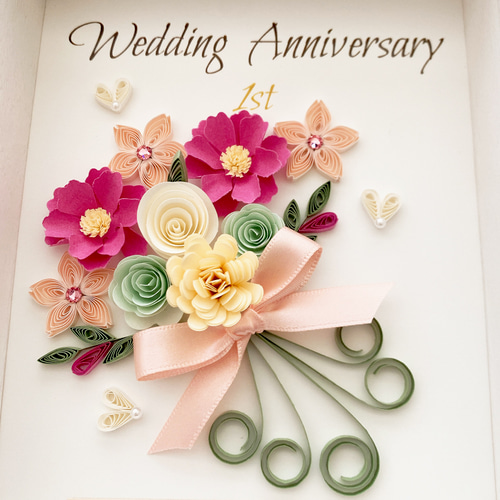 大切な記念日・いろいろなお祝いに♪「ペーパークイリングブーケS