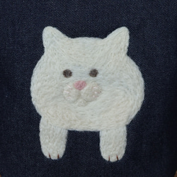 【突っ込んでしまった羊毛白猫ちゃんのちょっと大きいランチバッグ】 7枚目の画像