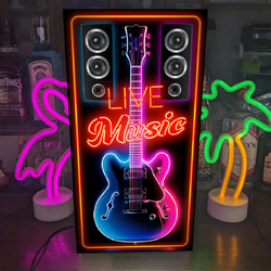 【Lサイズ】ヘビーメタル ハードロック ギター 看板 置物 雑貨 ライトBOX Lサイズ】ロックンロール ロック ライブハウス BAR パーティー