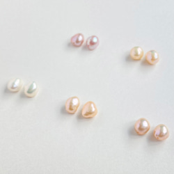 人気のバロックパール♡選べる湖水真珠のひと粒ピアス　　14kgf イヤリング可能　6月誕生石 9枚目の画像