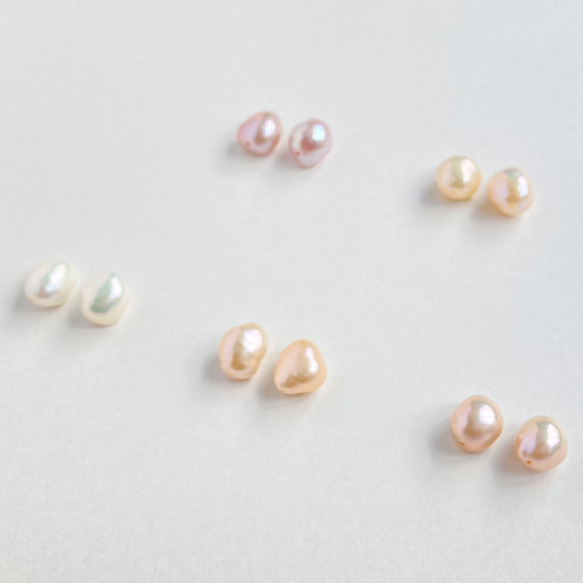 人気のバロックパール♡選べる湖水真珠のひと粒ピアス　　14kgf イヤリング可能　6月誕生石 9枚目の画像