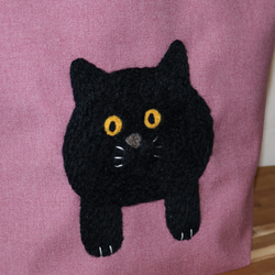 【突っ込んでしまった羊毛黒猫ちゃんのちょっと大きいランチバッグ】 5枚目の画像