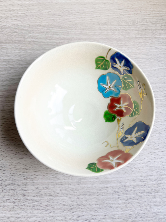 夏茶碗 平茶碗 ' 色絵 朝顔あさがお' 京焼 茶道具 - メルカリ