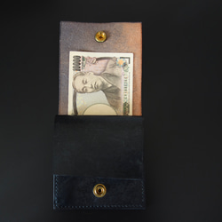 イギリスブライドルレザー　ミニ財布　　J.ベイカー社　真鍮ホック　ブラック 10枚目の画像