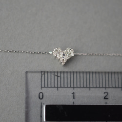 ＜一点物＞K18ホワイトゴールド ダイヤモンドパヴェのハートネックレス 3枚目の画像