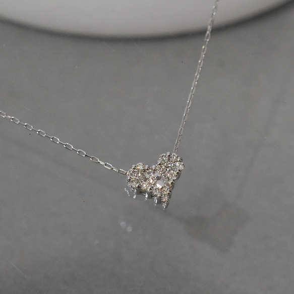 ネックレス ホワイトゴールド K18 ハート