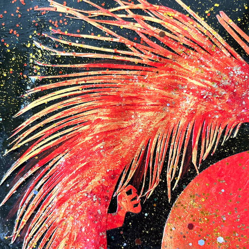 月龍神様切り絵銀昇龍昇龍龍神絵月創生龍神月の神月詠切り絵