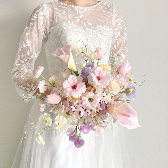 パステルカラーウェディングブーケ【結婚式/ウェディング/リゾート婚
