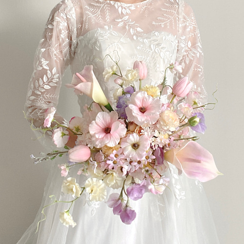 ゆきんこ　コスメブーケ パステルカラーウェディングブーケ【結婚式/ウェディング/リゾート婚