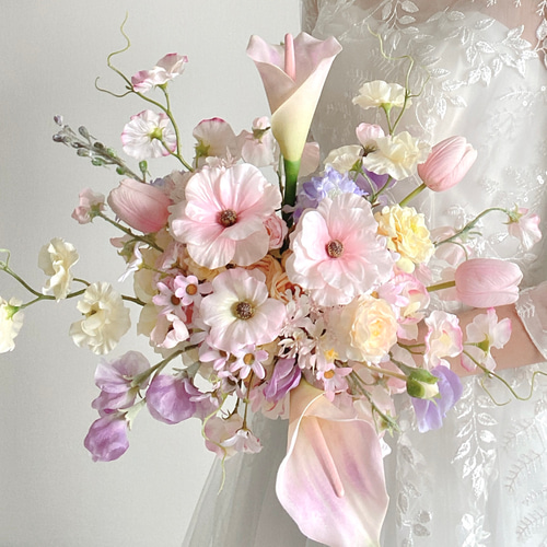 パステルカラーウェディングブーケ【結婚式/ウェディング/リゾート婚
