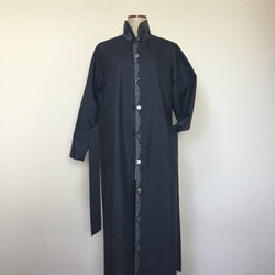 大島紬のコートドレス　　　着物リメイク 1枚目の画像